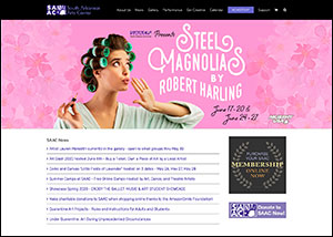 Website Homepage for the South Arkansas Arts Center